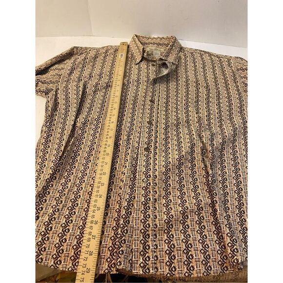 Natural Issue Mens Xl geometric tribal pattern button shirt top rn#37763 brown - Picture 5 of 5